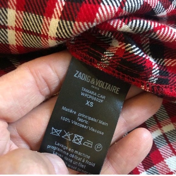 Zadig & Voltaire Tamara Car Rouge Plaid Stars Shirt Red/Black Women's
XSMALL - Picture 5 of 6